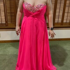 open lace back dress Adora Design 3210 Strapless Glitter Tulle Corset Prom Gown main image 1
